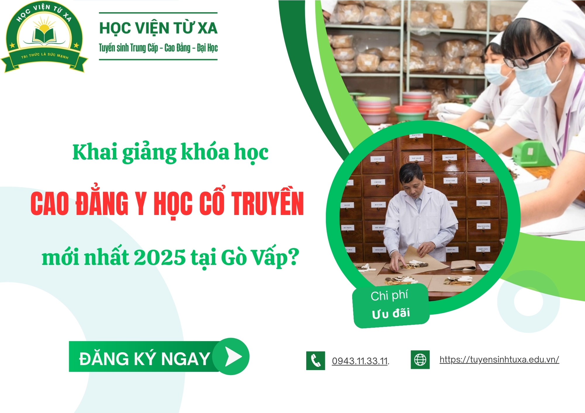 Khai giảng khóa học Cao đẳng Y Học Cổ Truyền mới nhất 2025 tại Gò Vấp?