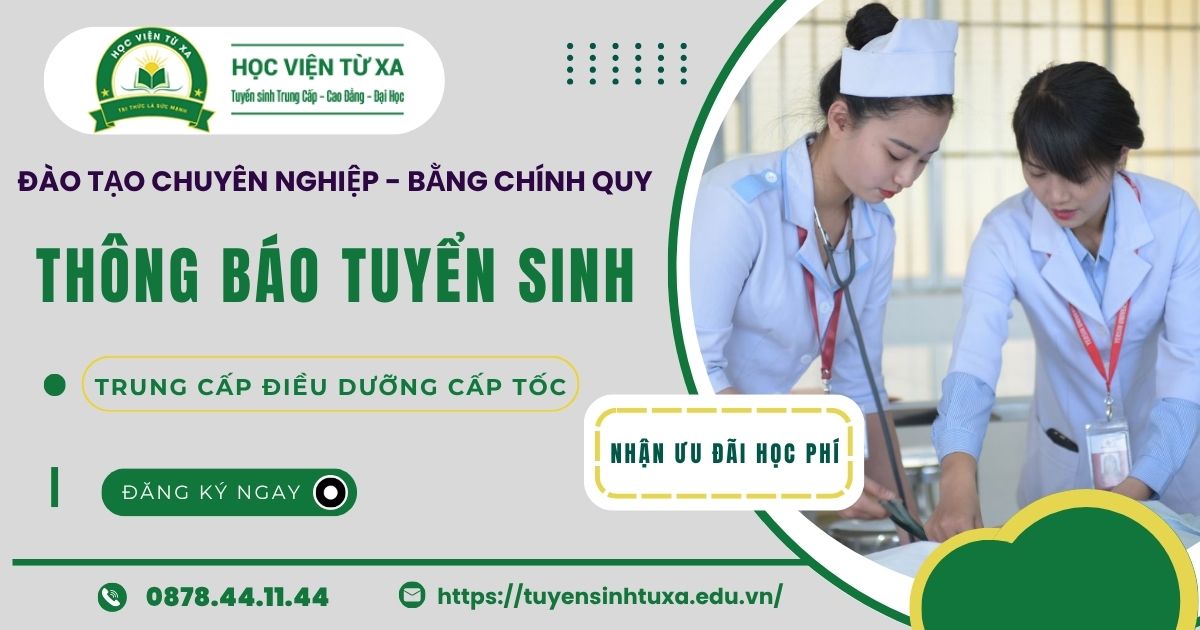 Thông báo tuyển sinh Trung cấp Điều dưỡng cấp tốc
