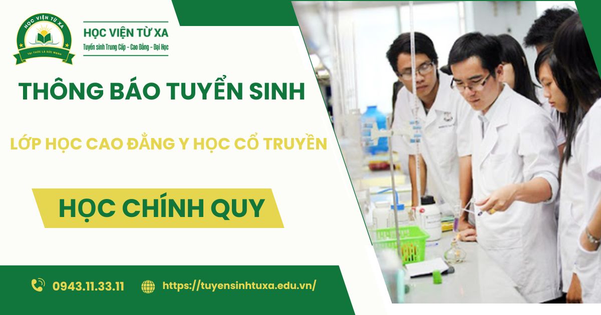 Thông báo tuyển sinh lớp học Cao đẳng Y học cổ truyền