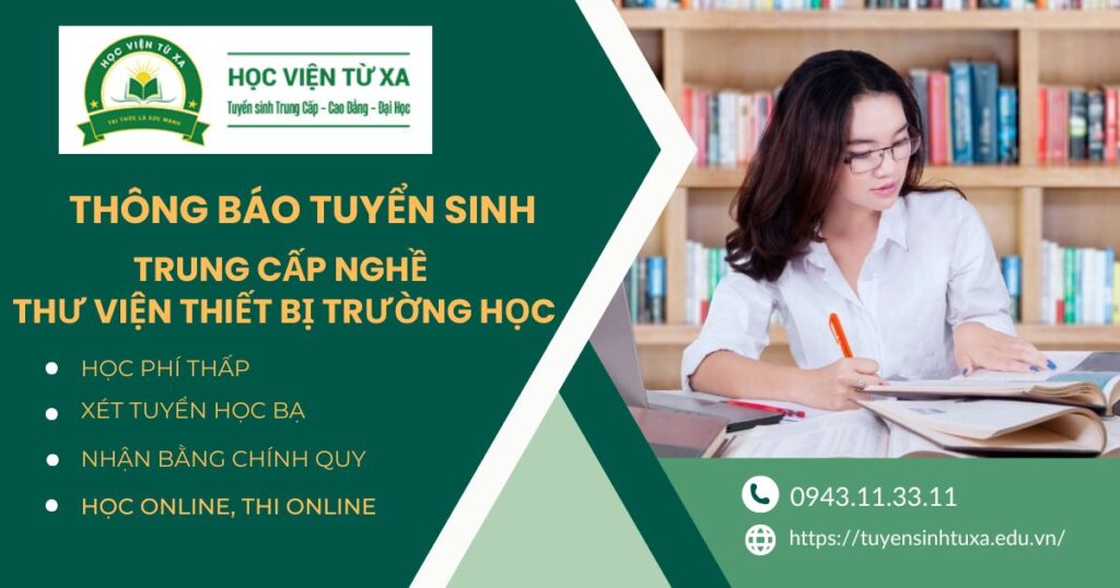 Thông báo tuyển sinh Trung cấp nghề Thư viện thiết bị trường học