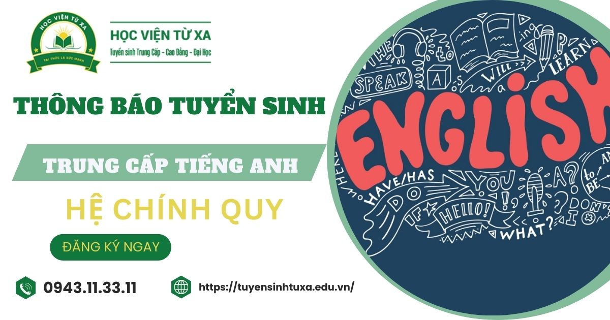 Thông báo tuyển sinh Trung cấp Tiếng Anh Chính quy