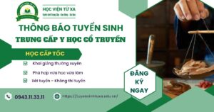 Thông báo tuyển sinh Trung cấp Y học cổ truyền Cấp tốc