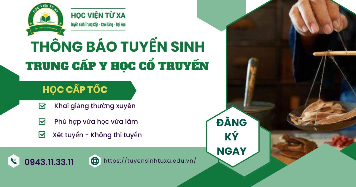 Thông báo tuyển sinh Trung cấp Y học cổ truyền Cấp tốc